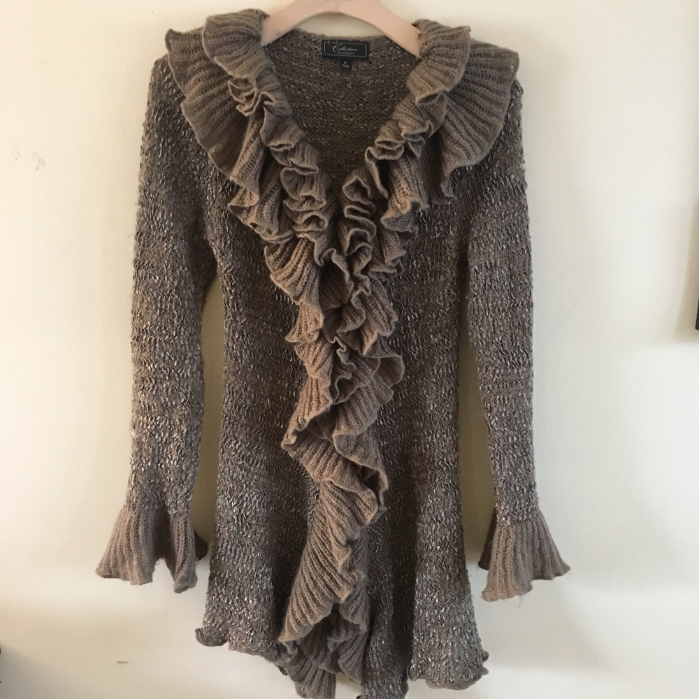 Collection Dressbarn Long Sweater with Ruffles